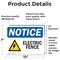 Signmission Electric Fence Sign, Vinyl Decal, 10in W x 7in L, 2PK OS-2PACK-NS-D-710-L-11626 - alternate 2